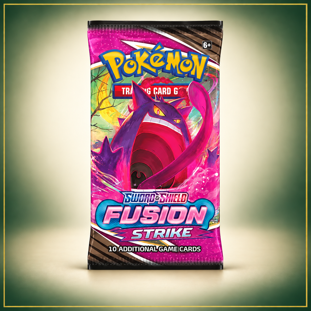 Pokémon TCG Fusion Strike booster pack with Gengar artwork