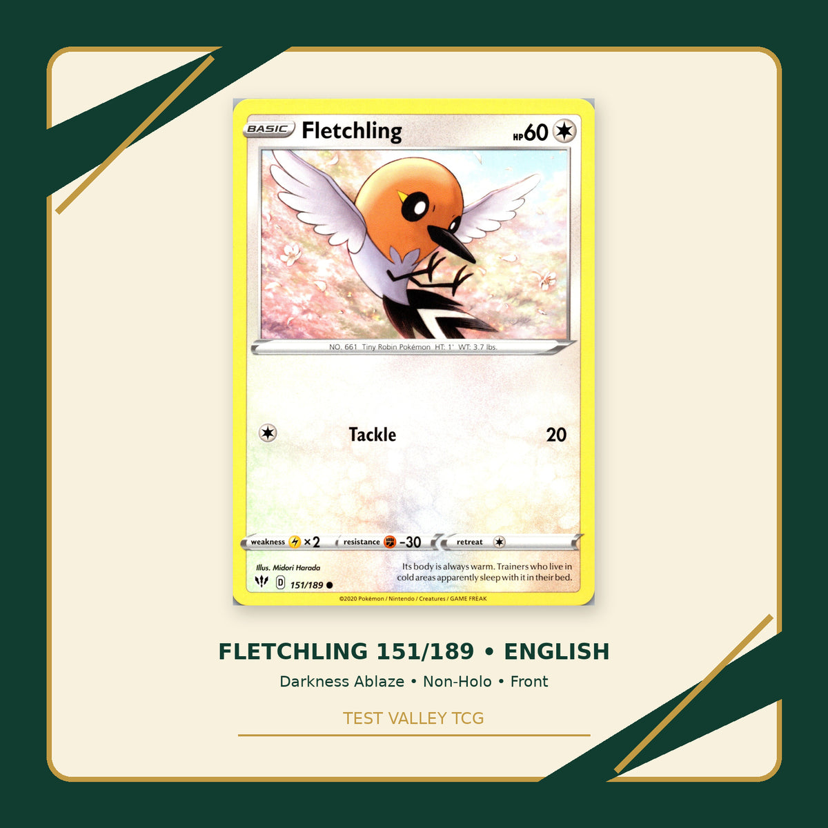 Fletchling 151/189 - Darkness Ablaze - Non-Holo - front