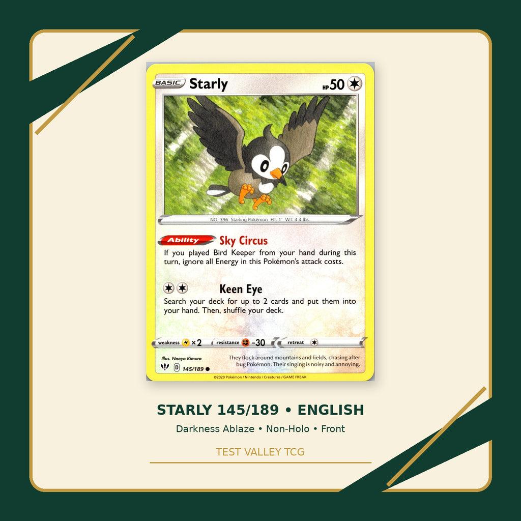 Starly 145/189 - Darkness Ablaze - Non-Holo - front