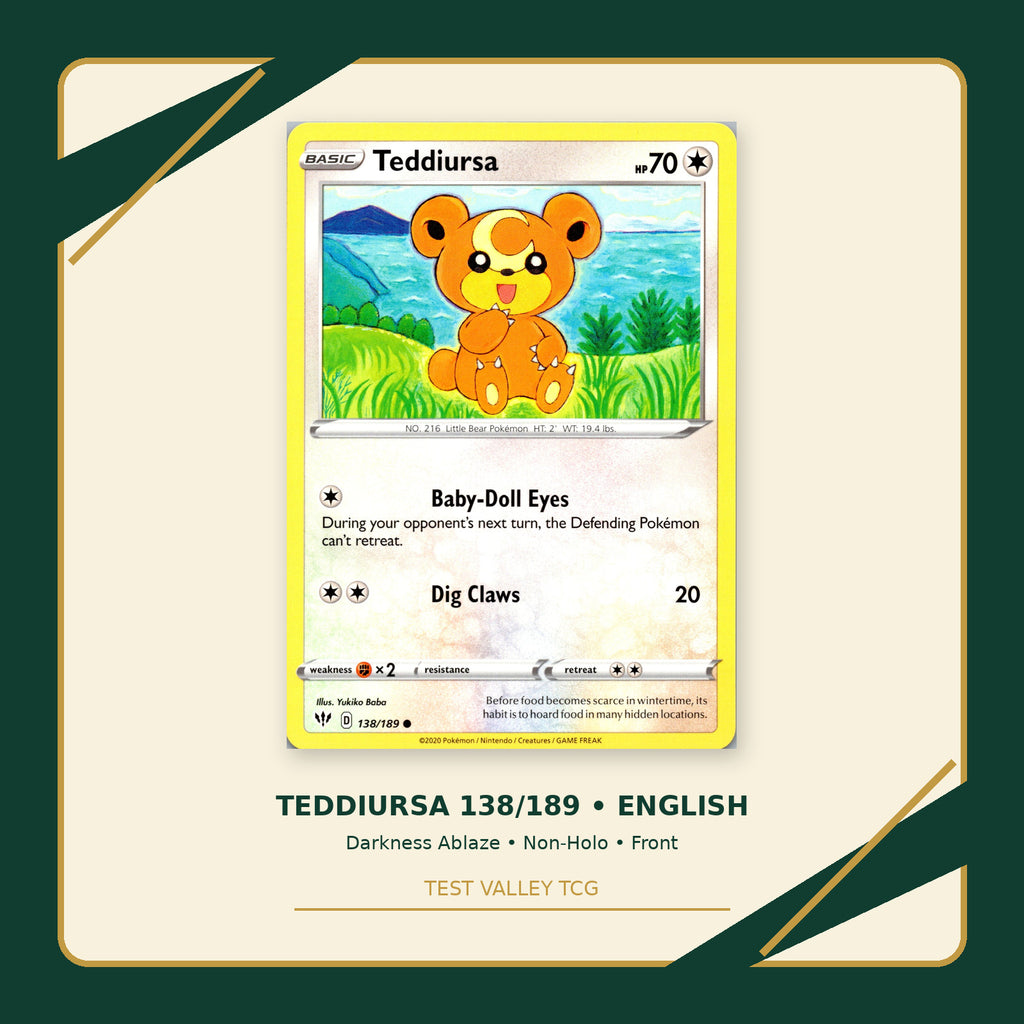 Teddiursa 138/189 - Darkness Ablaze - Non-Holo - front