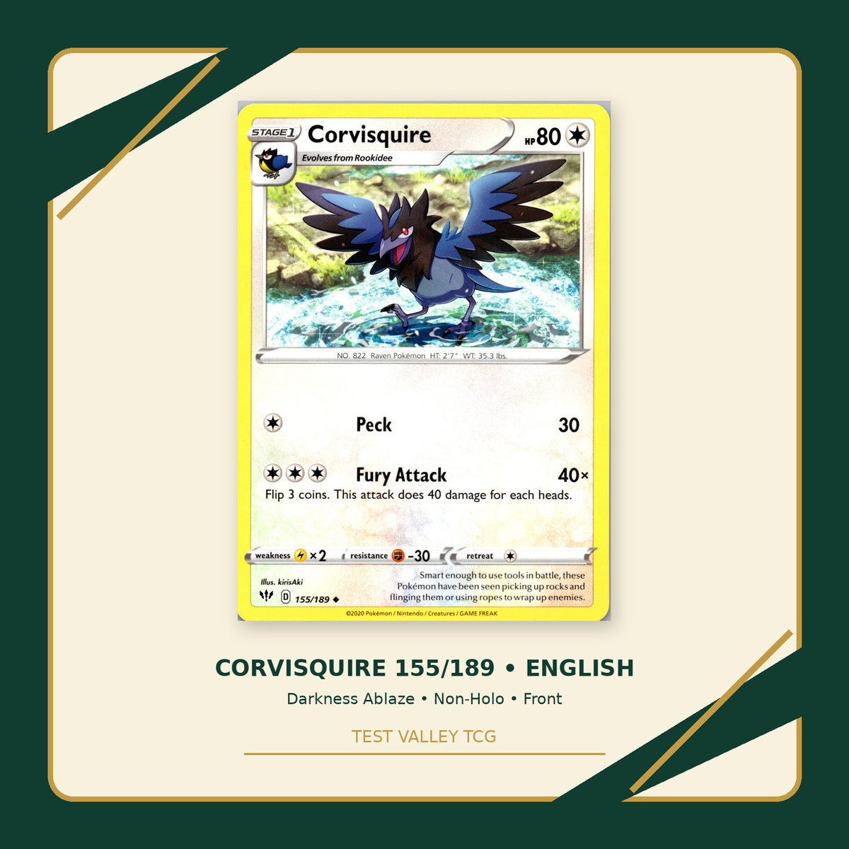 Corvisquire 155/189 - Darkness Ablaze - Non-Holo - front