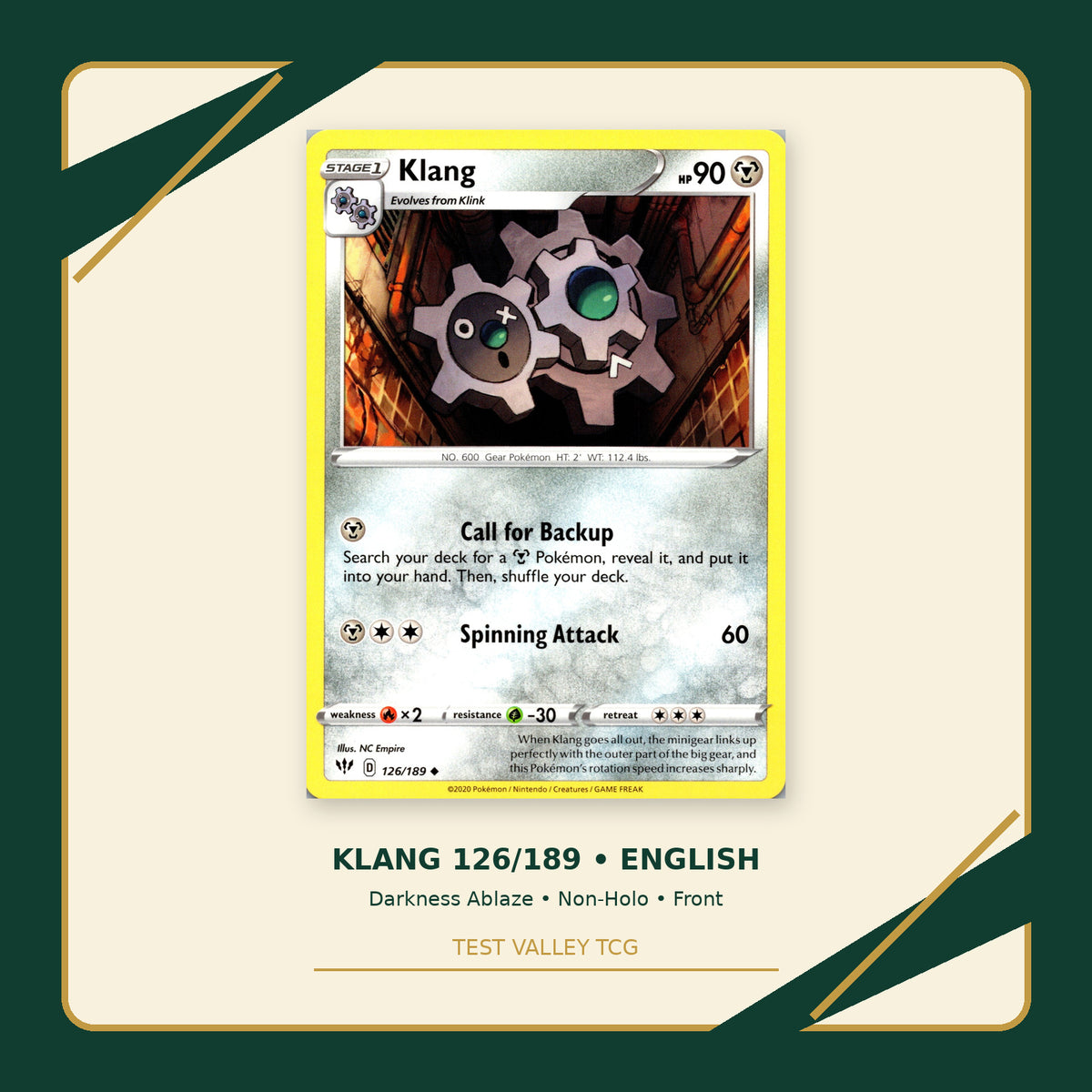 Klang 126/189 - Darkness Ablaze - Non-Holo - front