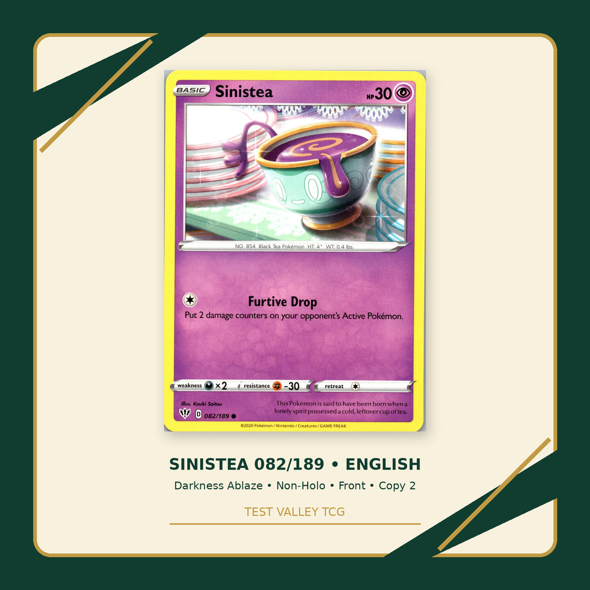 Sinistea 082/189 - Darkness Ablaze - Non-Holo - front - Copy 2