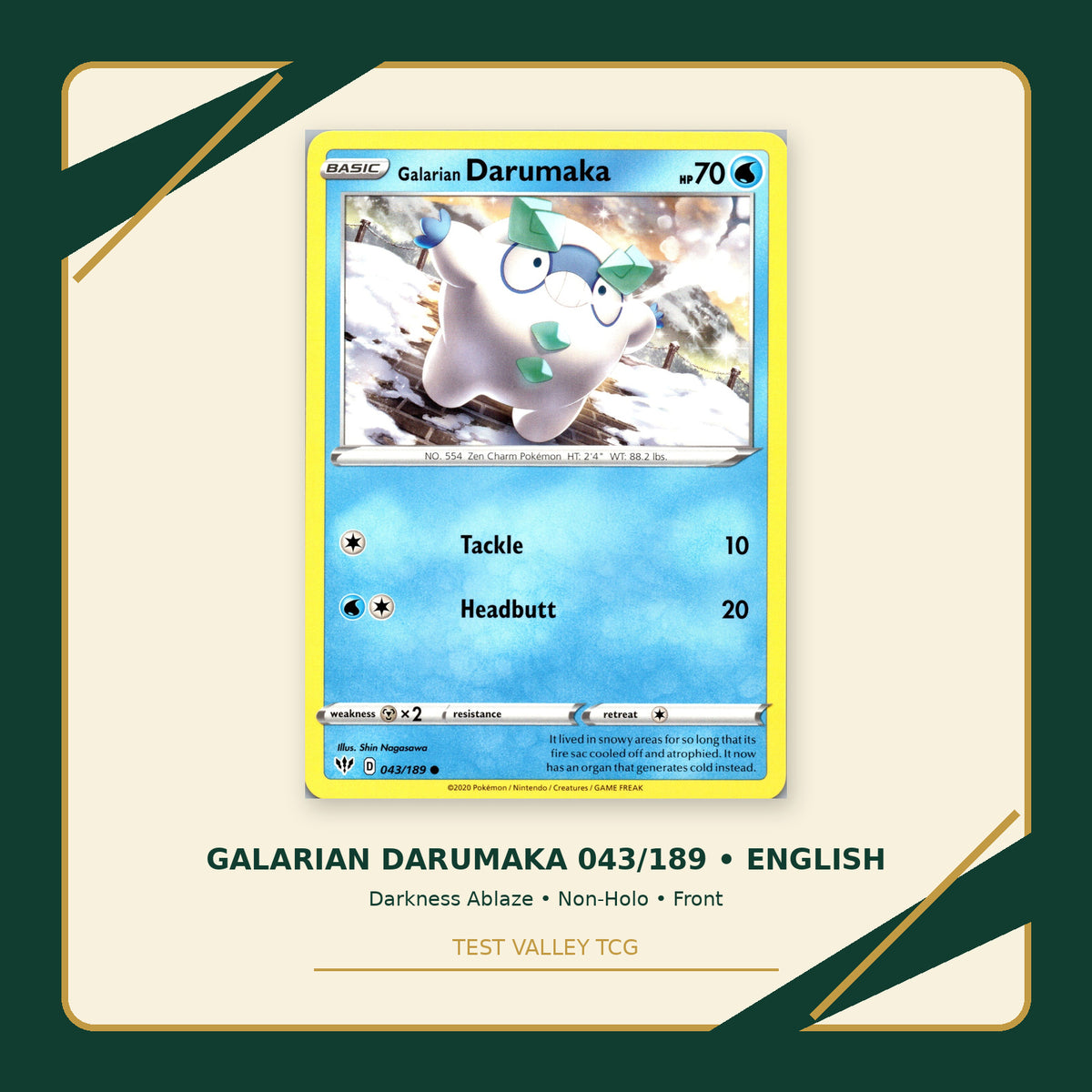 Galarian Darumaka 043/189 - Darkness Ablaze - Non-Holo - front