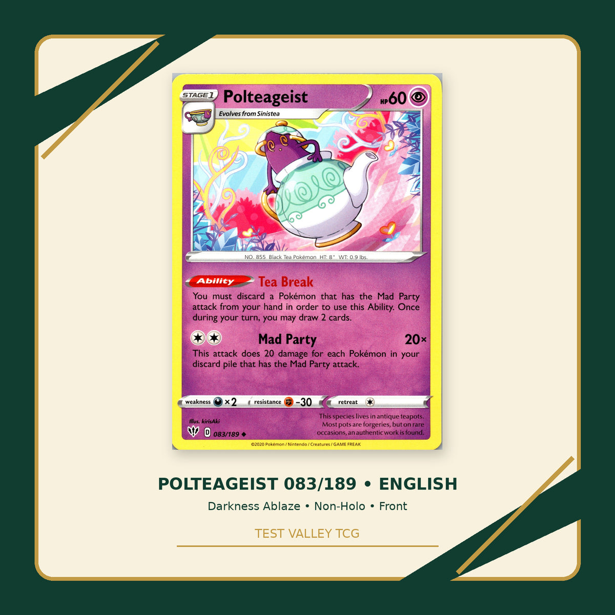 Polteageist 083/189 - Darkness Ablaze - Non-Holo - front