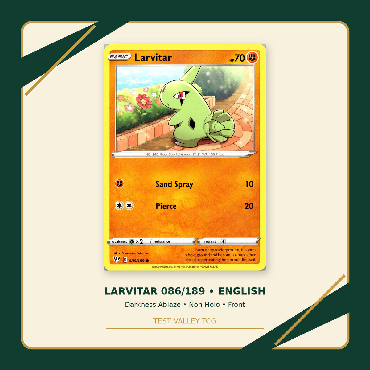 Larvitar 086/189 - Darkness Ablaze - Non-Holo - front