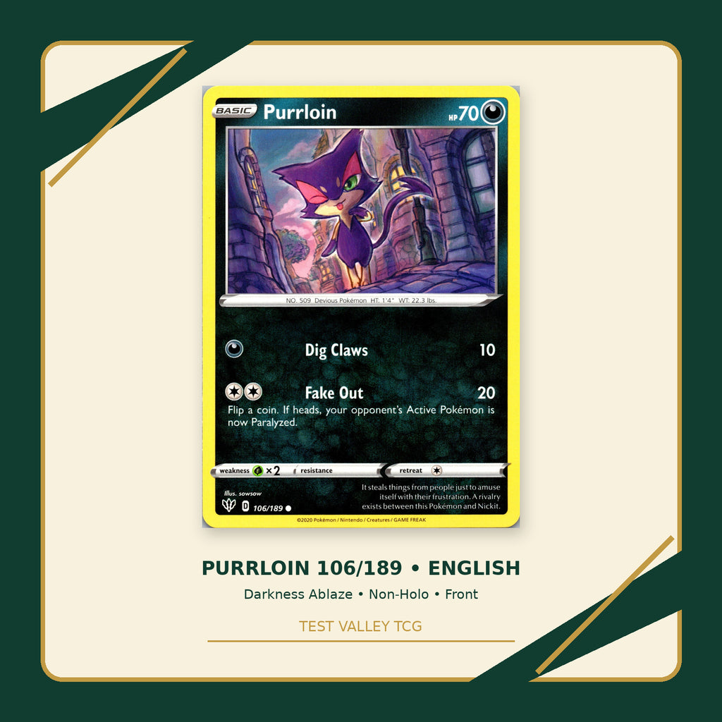 Purrloin 106/189 - Darkness Ablaze - Non-Holo - front
