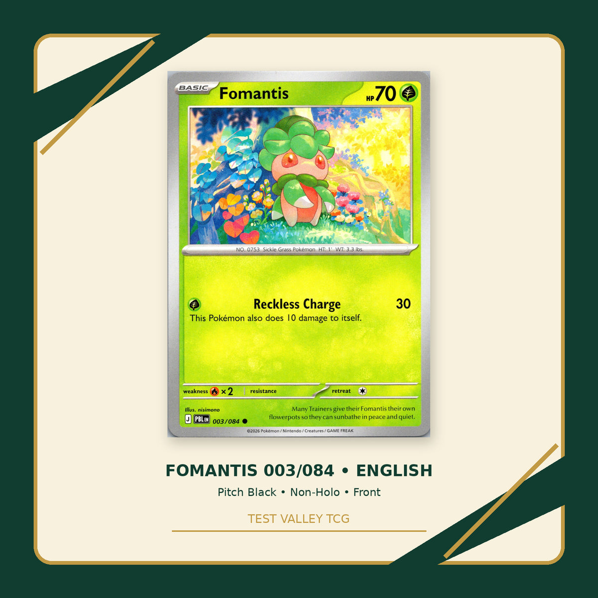Fomantis 003/084 - Pitch Black - Non-Holo - front