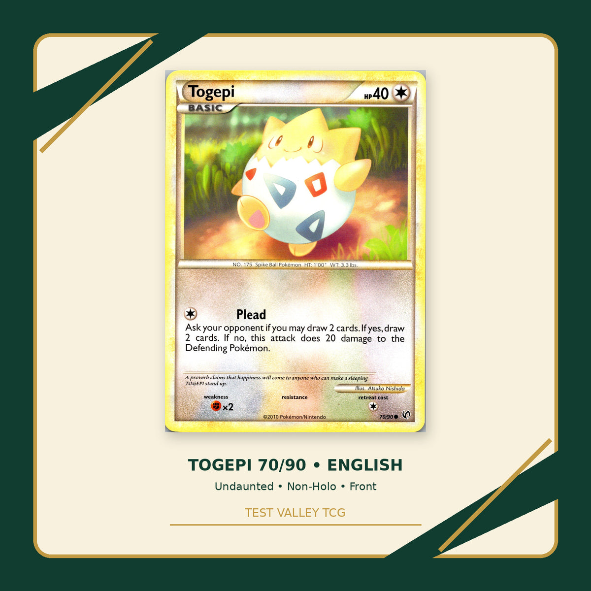 Togepi 70/90 - Undaunted - Non-Holo - front