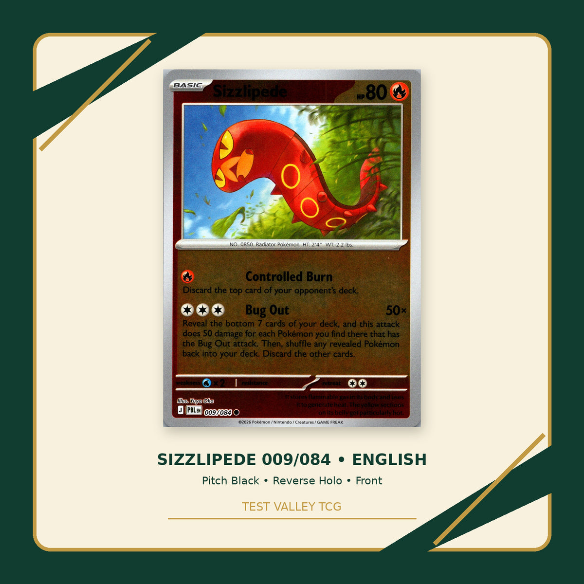 Sizzlipede 009/084 - Pitch Black - Reverse Holo - front