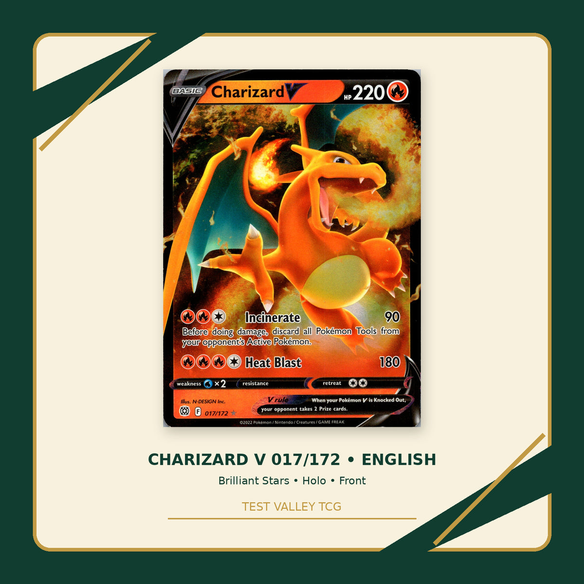 Charizard V 017/172 - Brilliant Stars - Holo - front