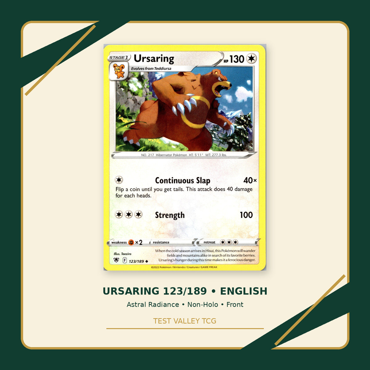 Ursaring 123/189 - Astral Radiance - Non-Holo - front