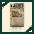 Eevee SWSH095, English, GetGraded 8 Near Mint, certificate 00513669, front of actual slab – cropped and straightened with Test Valley TCG frame