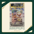 Galarian Zapdos 188/172, Japanese, GetGraded Pristine 10, certificate 00695788, front of actual slab – cropped and straightened with Test Valley TCG frame