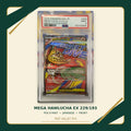 Mega Hawlucha ex 229/193, Japanese, PSA 9 Mint, certificate 152103892, front of actual slab – cropped and straightened with Test Valley TCG frame